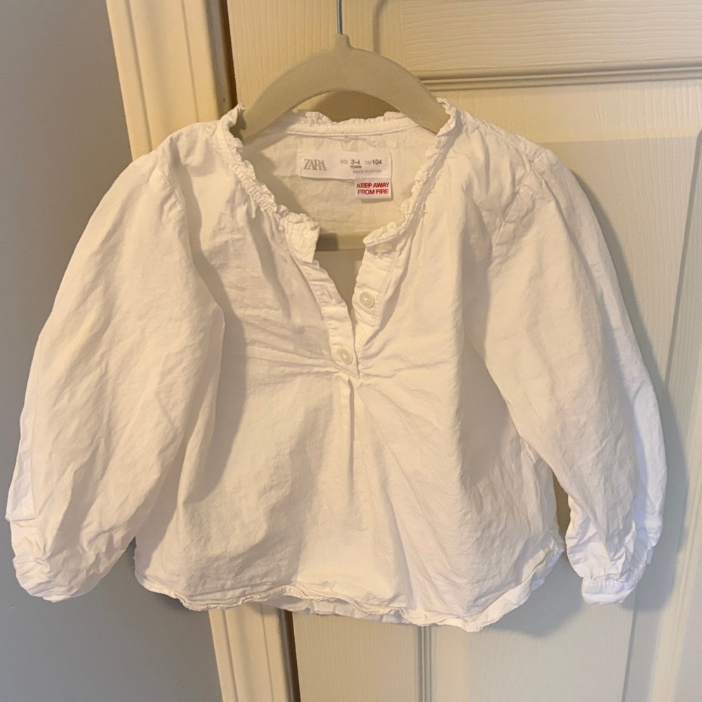 Zara Kids White Buttoned Blouse
